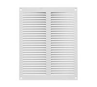 White Metal Air Vent Grille / 200mm x 250mm / Fly Screen Flat Louvre Duct Cover/Anti-Insect Mesh/Powder Coated