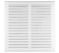 White Metal Air Vent Grille - 295mm x 295mm / 12" x 12" - Ducting Ventilation Cover.