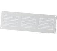 EUROPLAST 300x100mm / 12x4" inch White Metal Air Vent Grille Cover with Insect Mesh - Ventilation Cover