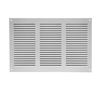 White Metal Air Vent Grille 300mm x 200mm Fly Screen Flat Louvre Duct Cover