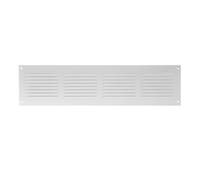 White Metal Air Vent Grille 400mm x 100mm Fly Screen Flat Louvre Duct Cover