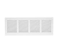 White Metal Air Vent Grille 400mm x 150mm Fly Screen Flat Louvre Duct Cover