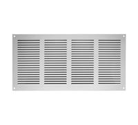 White Metal Air Vent Grille 400mm x 200mm Fly Screen Flat Louvre Duct Cover