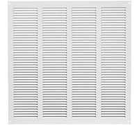 White Metal Air Vent Grille 400mm x 400mm Fly Screen Flat Louvre Duct Cover