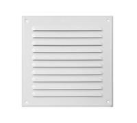 White Metal Air Vent Grille with Fly Screen Flat Ducting Ventilation Cover