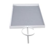 White Metal Bedside Shelf for Bunk Beds, Wall-Mounted with Cup Holder & 2 Hooks, 13.6 kg Capacity, Perfect for Dorm Rooms & Small Spaces