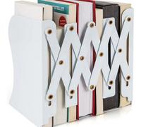 White Metal Bookends Heavy Duty Adjustable Book Holder