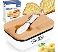 White Metal Butter Dish with Spreader 139515