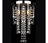 White Metal Ceiling Lamp with Crystal Beads