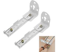 White Metal Double Curtain Rail Brackets, Wall Ceiling Mount Hardware for Blinds and Curtains, Strong Iron Construction, Minimalist Style, 2-Pack