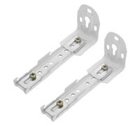 White Metal Double Curtain Rail Brackets, Wall or Ceiling Mounting Hardware for Blinds and Curtains, 2-Pack Set with Sturdy Iron Construction