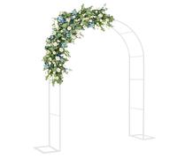 White Metal Garden Arch for Climbing Plants - Elegant Wedding Trellis & Flower Frame Stand Arbor - Party Decor & Plant Support for Roses - 140x230cm