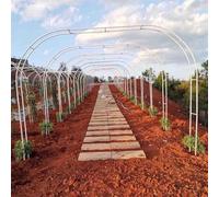 White Metal Garden Arch for Climbing Plants - Rustproof Support Frame for Roses & Decorations - Adjustable Size 200-400 cm - Ideal for Weddings & Events Decor