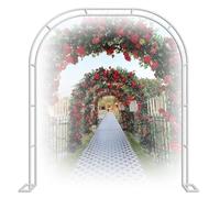 White Metal Garden Arch Trellis for Climbing Plants - 200x230cm (78.7x90.5in) - Decorative Support Arched Gate for Outdoor Landscaping Pergola and Garden Pathway