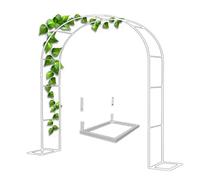 White Metal Garden Arch Trellis for Climbing PlantsOutdoor Wedding Arches Ceremony Arbor Indoor Party Event Backdrop5.2x7.2 FT Garden Arbour Stand