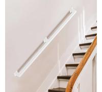 White Metal Hand Rails for Indoor Stairs - 30cm-600cm Wall Mounted Safety Staircase Handrail - Outdoor Safety Grab Bars Stair Railing for Garage, Basement, Porch Steps, Banister Rails(4ft/1.2m)