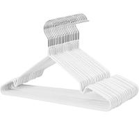 White Metal Hangers for Clothes 60Pcs, Non Slip Rubber Coated Metal Hangers, Heavy Duty Space Saving Organiser Clothes Hangers for Wardrobe Coat Rack Rail Thin hanger (60, White)