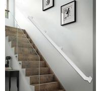 White Metal Iron Staircase Handrails Square Pipe Step Baluster | Staircase Banister Hand Rails for Indoor and Outdoor 80cm/1m/2m/3m/3.5m/4.5m Stair Railing Safety Grab Bar(16.4ft/5m)