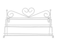 White Metal Love Heart Nail Polish Holder Rack 3 Rows
