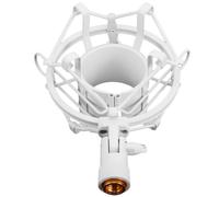 White Metal Microphone Shock Mount for Streaming and Meetings | Plug and Play USB Output, Voice Capture, Bypasses Audio Cards, Reduces Environmental Noise