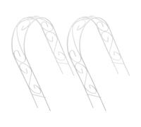 White Metal Miniature Wedding Arch 2pcs for Dollhouse, Garden Decor | Micro Landscape Accent, Sturdy Iron Build, Elegant Display Piece for Terrarium Crafters and Hobbyists