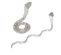 White Metal Nag Nagin Joda Pair of Snakes For Pooja Purpose Kalsarp Dosh Nivaran Color - Silver Size- 3 cm Naag Nagin Puja Item Nag Nagin Joda Snake Pair in Silver Finish for Kal Sarp Dosha Remedy (1