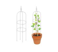 White Metal Obelisk Garden Trellis 60-180cm Adjustable Climbing Plant Support Rose Tower for Indoor/Outdoor Use 25x120cm (0.82x4ft) - Perfect for Flowers and Vines