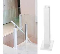 White Metal Railing Post Clamp for Balconies, Patios & Decks - Durable Column Support for Modern Guardrail Systems, Secure Fencing Solution for Safety & Style