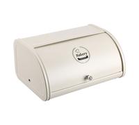 (White) Metal Roll Top Bread Container for Kitchen Countertop