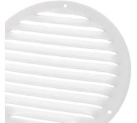White Metal Round Air Vent Grille 160mm / 199mm With Fly Screen