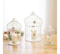 White Metal Set Of 3 Decorative Floral Birdcage Lantern Vintage Shabby Chic Modern Wedding Home Decor Garden Party Candle Holder Centrepiece Christmas Flower