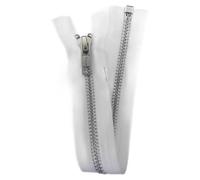 White Metal Silver Zips Open Ended 813D, 35cm 14 Inch, 1