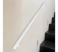 White Metal Stair Banister Hand Rails 7ft Wall Mounted Non Slip Grab Rail for Indoor/Outdoor Steps Durable Safety Railing 1m 2.5m Adjustable Length