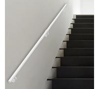White Metal Stair il 1-6 Meter Adjustable Anti-Slip Safe Bar Round Tube Railing for Indoor & Outdoor Use (120cm)