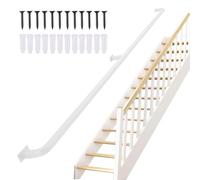 White Metal Stair il for Indoor/Outdoor Support Wall-Mounted Railing for Bathroom Hallway Loft Adjustable Stair Railing 30-600cm (12ft/360cm)