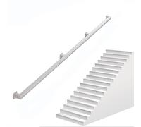 White Metal Stair Railing for Indoor/Outdoor Use - Square Design for Bathroom & Hallway - & Stylish Stair Guardrail - Safety & Elegance Combined