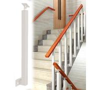 White Metal Stair Railing Kit - 10pcs Square Interior & Exterior Side Mount Balustrade for Stairs Terrace Deck and Post Support - Durable Safety il System