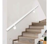 White Metal Stairs Handrail - Complete Kit. Wall Mounted Staircase Hand Rails Non-Slip Safety Support Rod, Indoor Outdoor Stairs Railing for Loft, Porch(3ft/90cm)
