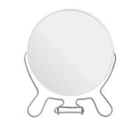 White Metal Swivel Shaving Mirror With Double Magnification