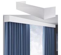 White Metal Valance Box for Bay Windows Ceiling Curt Rods System Living Room & Balcony Room Divider Drapery Pelmet (1m/3.3ft) Stylish Home Decor