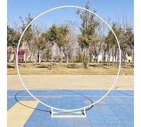 White Metal Wedding Arch with Round Base 150 cm Decorative Backdrop for Weddings Birthdays Parties Elegant Ceremony Decor Archway for Floral Arrangements