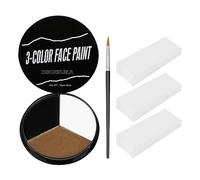 White Metallic Brown Face Paint+3PC Sponge+Brush Body Paint Set,Colored Eye Black for Baseball Softball Sport Games,Leopard,Cat Face Painting for Halloween,Cosplay,Costume,Theme Parties