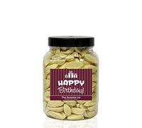 White MICE 1.8kg Medium Sweet Jar - A Personalised Gift Jar Filled with Your Favourite Retro Sweets! (Happy Birthday)