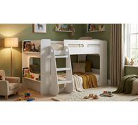White Midi Bunk Bed With Reversible Shelving Single 3Ft