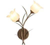 White Milk Glass Flower Wall Sconce Vintage Gold Hallway Wall Light Fixtures Kitchen Sink Double Wall Mounted Bathroom Vanity Light Antique Farmhouse Wall Lamp for Bedroom Liv