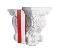 White Millwork Corbel ABS Plastic Corbel 7.8L x4.W x3..14T - Self-Adhesive Shelf Brackets for Doorway, Countertops, Shelves - White Vintage European Style, Home Carved Decor(1PCS)