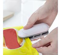 (White) Mini Bag Sealing Machine Portable Heat Sealer Cutter Snack Clip For Food Storage