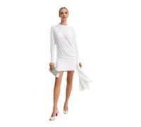 White Mini Dress with Draped Details- female- Christopher Esber- Party Dresses- White- M- Dresses M