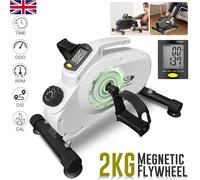 (White) Mini Exercise Bike 8 Levels Magnetic Resistance