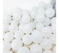 White Mini Latex Balloons - 100 Pack, 5 Inch Pastel White Small Round Helium Balloons for Baby Shower, Birthday, Wedding, Engagement, Anniversary, Festival & Romantic Party Decorations